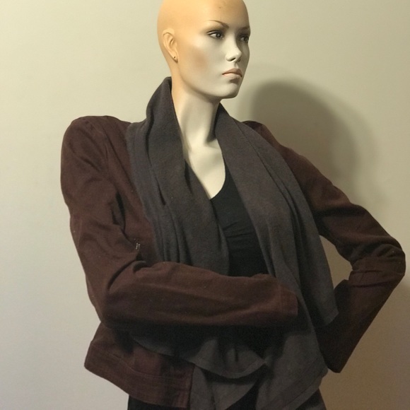 Buckel Buckle Drape Front Jacket Scarf Collar - Picture 2 of 3